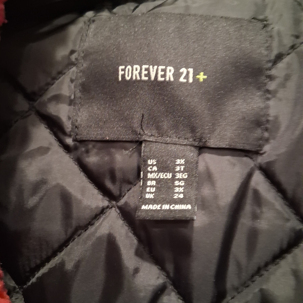 Forever 21 Black and Red Floral Teddy Jacket - Picture 5 of 5